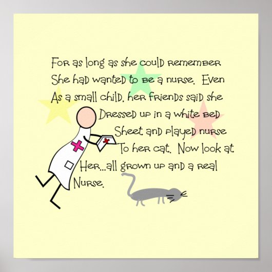 「小さな女の子ナース」ストーリーアートプリント- – フレーム可能 ポスター (正面)