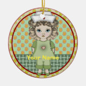 小さな女の子ナース セラミックオーナメント (正面)