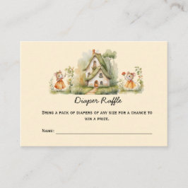 小さな女の子ネズミベビーシャワーおむつラッフル プレイスカード