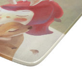 小さな女の子ハギングシカ カッティングボード (角)