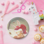 小さな女の子ハギングシカ ペーパープレート (パーティー)