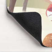 小さな女の子ハギングシカ マウスパッド (コーナー)