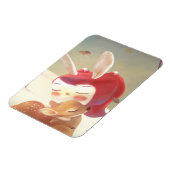 小さな女の子ハギングシカ マグネット (左側)