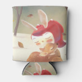 小さな女の子ハギングシカ 缶クーラー (正面)