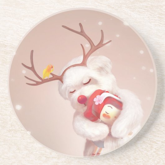 小さな女の子ハグスレインドインスノー コースター (正面)