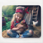 小さな女の子ハグ マウスパッド (正面)