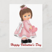 小さな女の子ハッピーバレンタインデーはがき シーズンポストカード (正面)