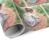 小さな女の子ハート園路の作成 ラッピングペーパー (ロールコーナー)