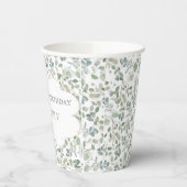 小さな女の子バニーグリーンリーファースト誕生日 紙コップ (左)