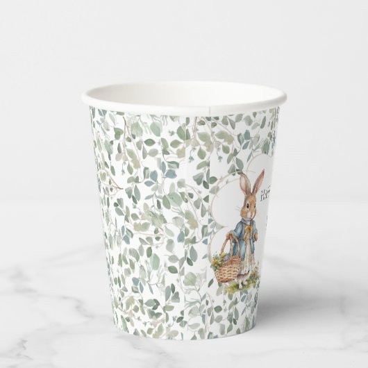 小さな女の子バニーグリーンリーファースト誕生日 紙コップ (右)
