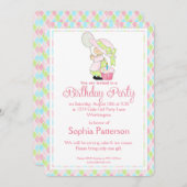 小さな女の子バースデーパーティー招待状カントリーガールd1 招待状 (正面/裏面)