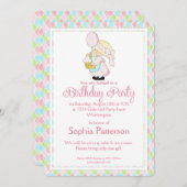 小さな女の子バースデーパーティー招待状カントリーガールd2 招待状 (正面/裏面)