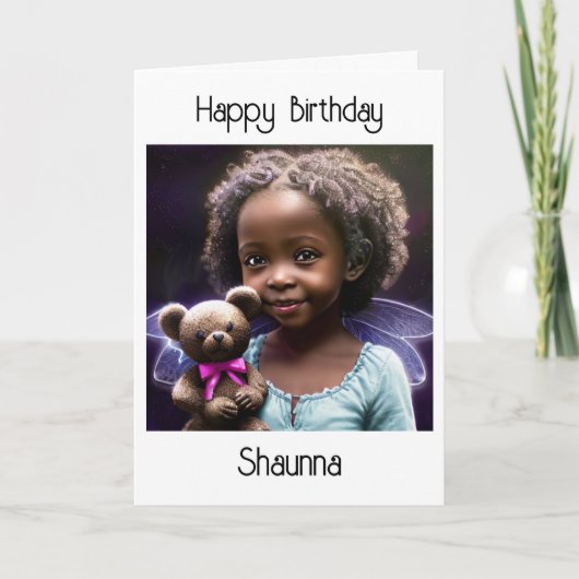 小さな女の子パーソナライズされたのカードとカラーページ カード (正面)