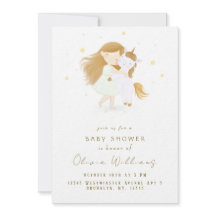 小さな女の子パーソナライズされたのユニコーン赤ちゃんシャワー