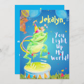 小さな女の子パーソナライズされた誕生日グリーティングカード サンキューカード (正面/裏面)