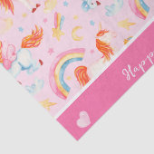 小さな女の子ピンクユニコーンパターンハッピーバースデー 薄葉紙 (詳細)
