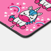 小さな女の子ピンクユニコーンポニー デスクマット (コーナー)