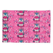 小さな女の子ピンクユニコーンポニー 枕カバー (裏面)