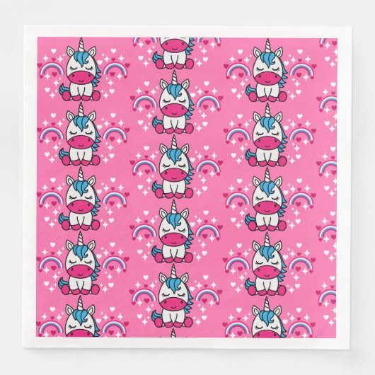 小さな女の子ピンクレインボーユニコーン (正面)