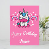 小さな女の子ピンクレインボーユニコーン (スタンド正面)