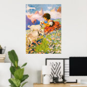 小さな女の子フローラヴィンテージイラストレーションハイジ ポスター (ホームオフィス)