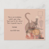 小さな女の子ブラックキャットカボチャヴィンテージ ポストカード (裏面)