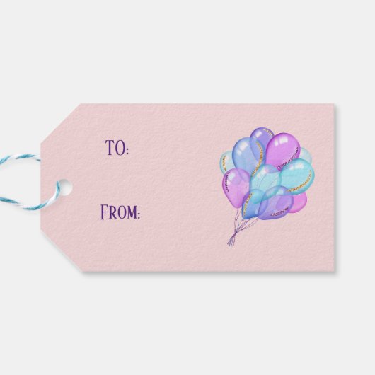 小さな女の子プリンセス誕生日 ギフトタグ (裏面横)