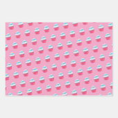 小さな女の子ベイカーピンク料理パターンシェフキッド ラッピングペーパーシート (正面3)