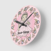 小さな女の子ベビー人形 ラウンド壁時計 (傾斜)