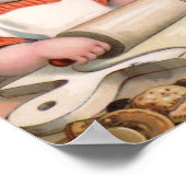 小さな女の子ベーキングクッキー ポスター (角)