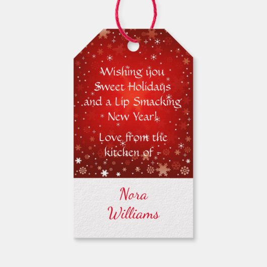 小さな女の子ベーキングクリスマスクッキー ギフトタグ (裏面)