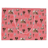 小さな女の子ホリデイ抱き枕 ラージペーパーバッグ (裏面)