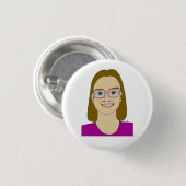 小さな女の子ボタン 缶バッジ (正面&裏面)