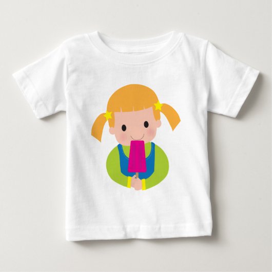 小さな女の子ポップス ベビーTシャツ (正面)
