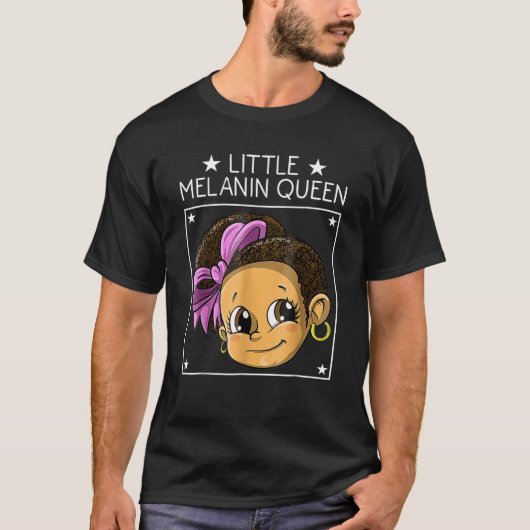 小さな女の子メラニンブラック履歴魔法 Tシャツ (正面)