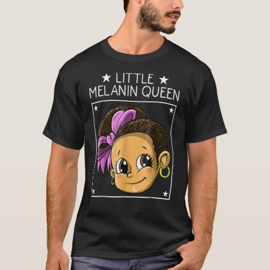小さな女の子メラニンブラック履歴魔法 Tシャツ (正面)