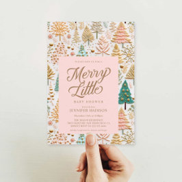 小さな女の子メリーベビーシャワー 招待状