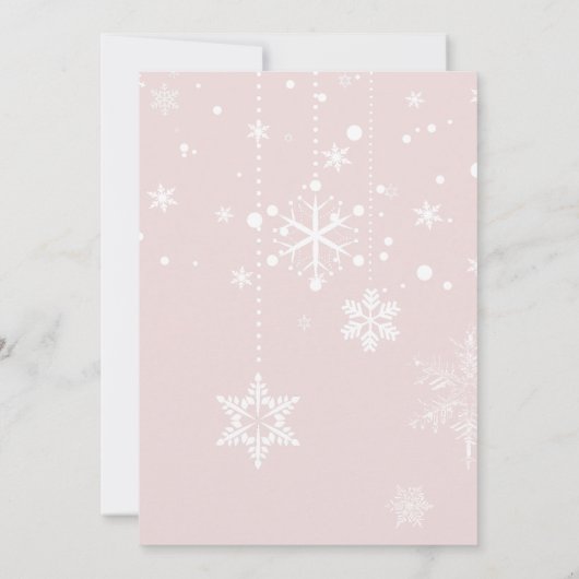 小さな女の子メリー冬の赤ちゃんシャワー招待状 招待状 (裏面)