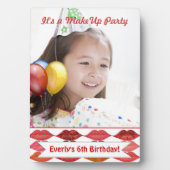 小さな女の子メーキャップ誕生日パーティー フォトプラーク (正面)