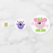 小さな女の子モンスターをテーマにしたパーティー コンフェッティ (裏面)