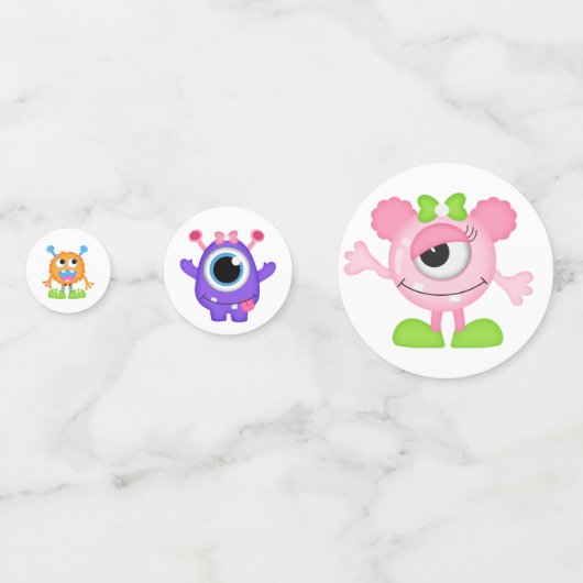 小さな女の子モンスターをテーマにしたパーティー コンフェッティ (裏面)