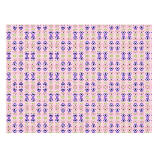 小さな女の子モンスターをテーマにしたパーティー テーブルクロス (正面(横))