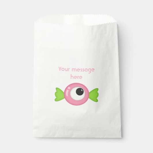 小さな女の子モンスターをテーマにしたパーティー フェイバーバッグ (正面)