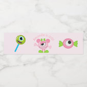 小さな女の子モンスターをテーマにしたパーティー ペットボトルラベル (シングルラベル)