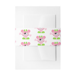 小さな女の子モンスターをテーマにしたパーティー 招待状ベリーバンド