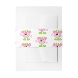 小さな女の子モンスターをテーマにしたパーティー 招待状ベリーバンド