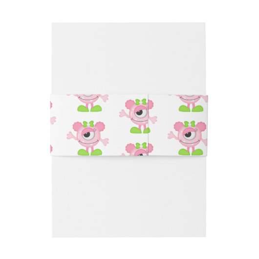 小さな女の子モンスターをテーマにしたパーティー 招待状ベリーバンド (裏面例)