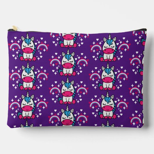 小さな女の子ユニコーンポニー アクセサリーポーチ (正面)
