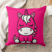 小さな女の子ユニコーンポニー クッション (ブランケット)