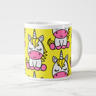 小さな女の子ユニコーンポニー ジャンボコーヒーマグカップ